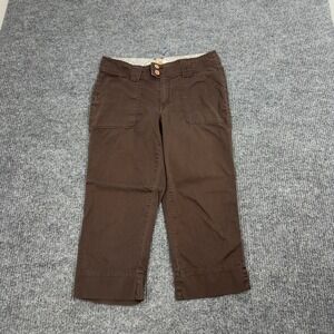 Z Cavaricci Capri Pants Womens 8 Brown Cotton Stretch Utility Casual Cargo‎ Y2K